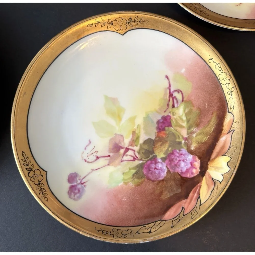 Antique Limoges A Lanternier Set of 5 c1890s Artist Signed 7